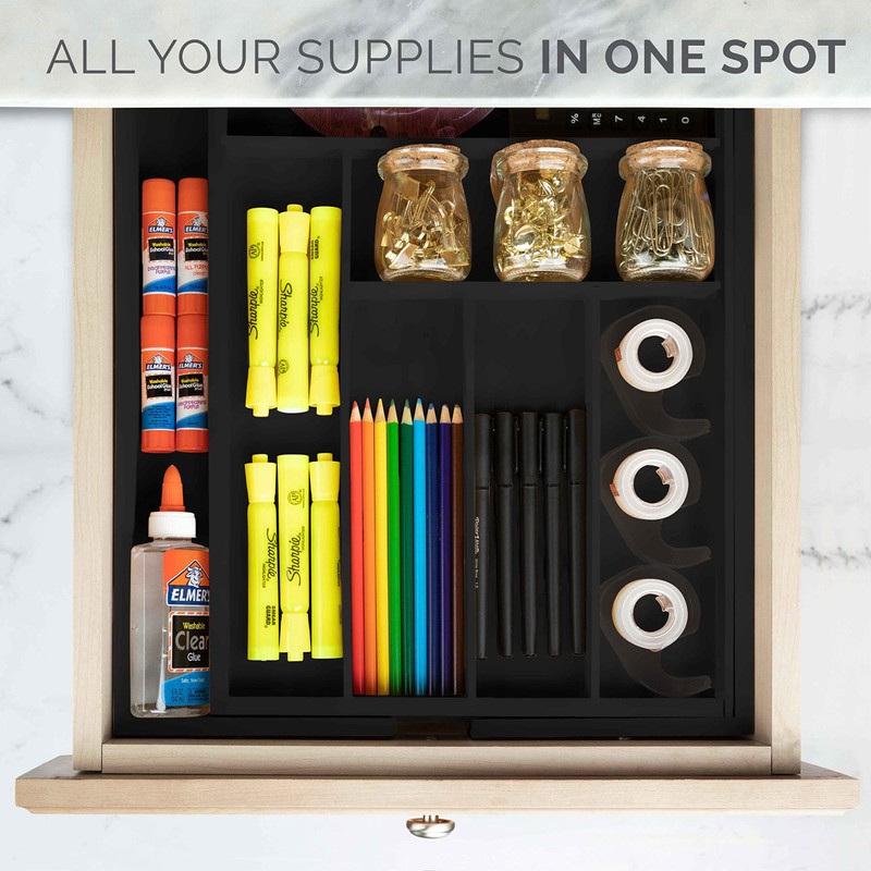 Masirs Expandable Bamboo Kitchen Drawer Organizer - Adjusts To Drawer