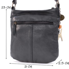 Catwalk Collection Handbags - Women's Woven Leather Shoulder Bag - Small Handbag - Adjustable Shoulder Strap - Simona - Black