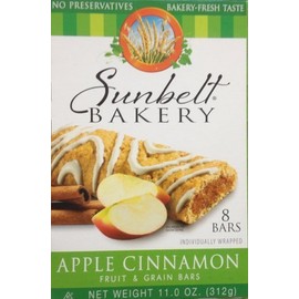 Sunbelt Bakery's APPLE CINNAMON Fruit & Grain Bars 8-Count (8 Boxes) by Sunbelt Bakery