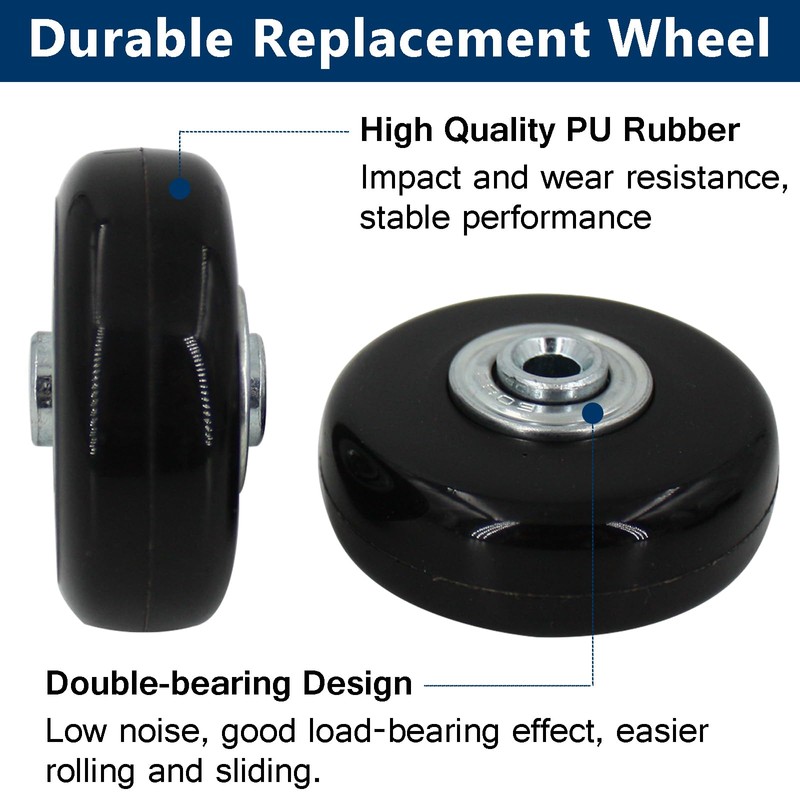 AcbbMNS 4 Pcs Luggage Suitcase Replacement Wheels 50mm x 18mm,