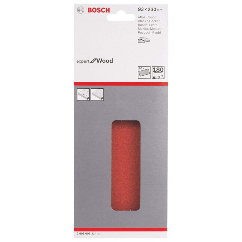 Bosch 2608605314 Sander Sheets for Wood, Top Clamped, 93mm x