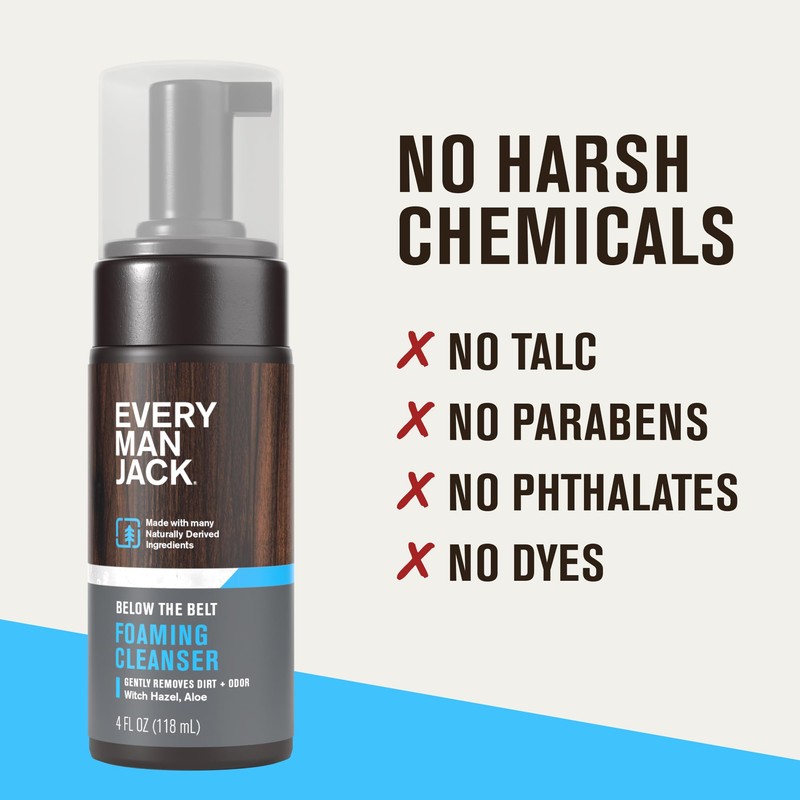 Every Man Jack Mens Foaming Groin Wash - Gentle Cleanser