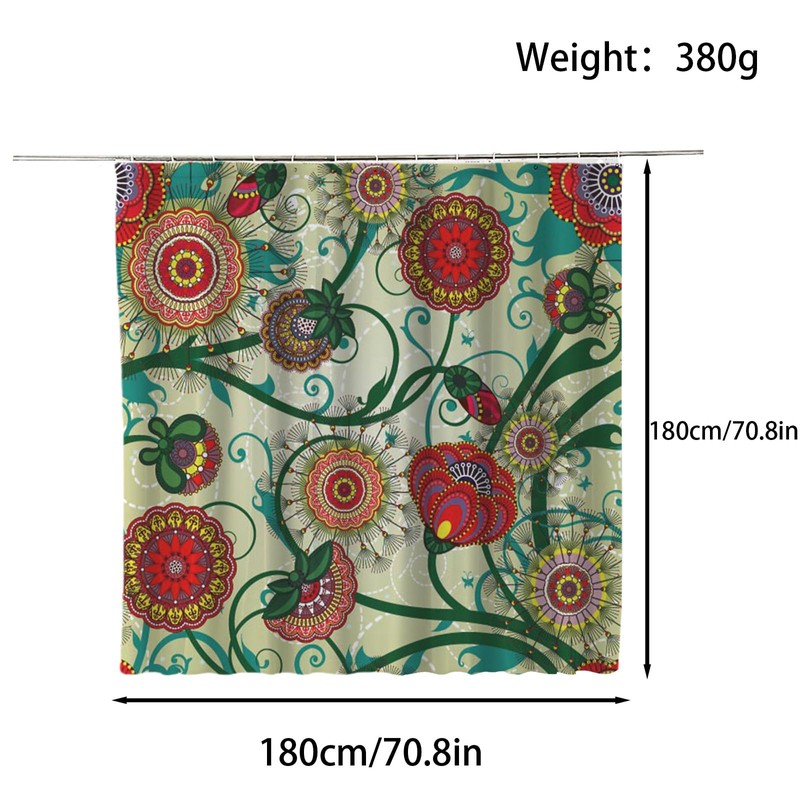 FAIRYGATE B8623 Bath Curtain, Shower Curtain, Anti-Mould, Waterproof Bathroom Curtains,