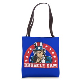 Druncle Sam Funny Uncle Sam USA American 4th of July Hat Tote Bag