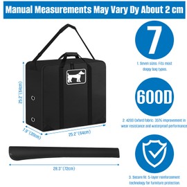 SIRUITON Dog Playpen Storage Bag Fits 24" H 8 Panels and 9 Stakes Suitable for Foldable Exercise Pet Playpen, RV Dog Fence Travel Bag,with Reinforcing Plate & Shoulder