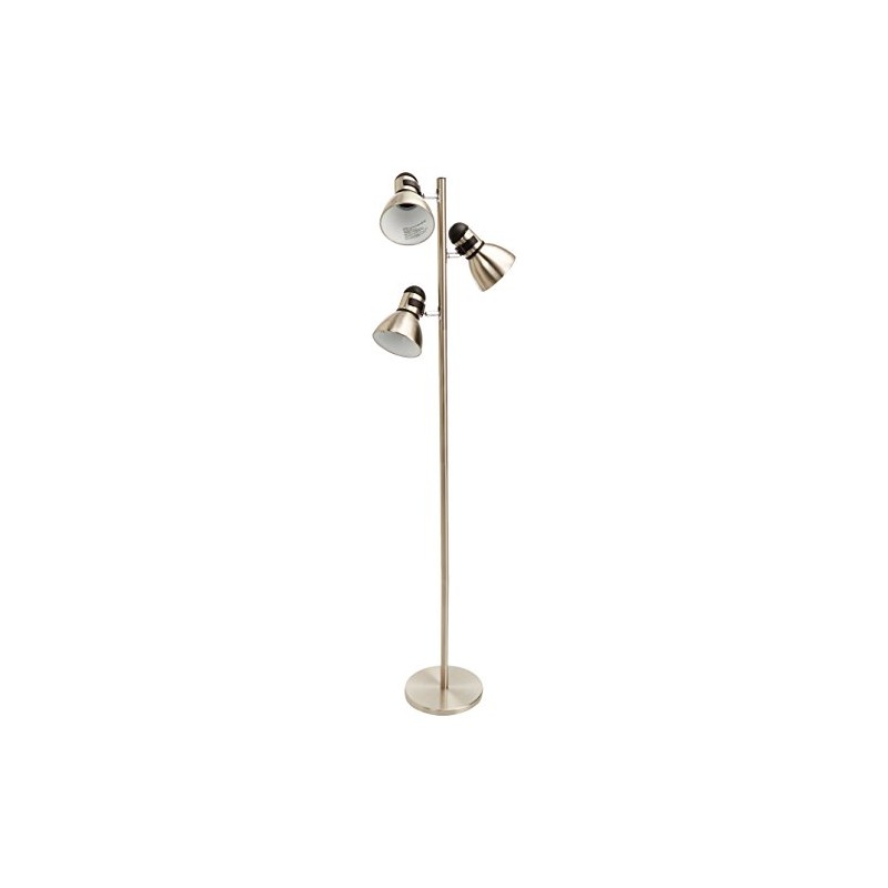 Boston Harbor TL-TREE-134 Three Lights Tree Lamp, 65", Satin Nickel
