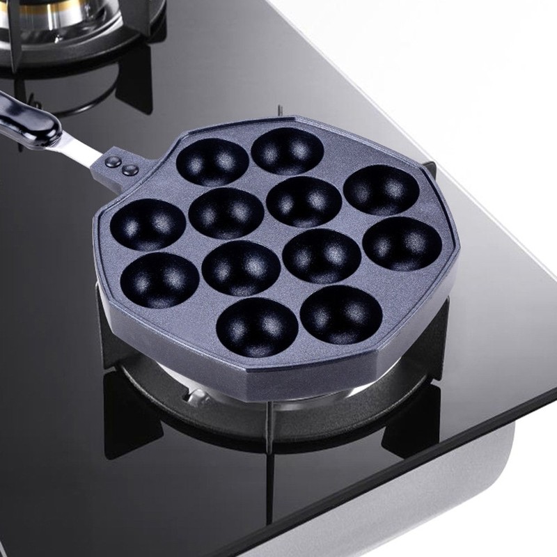 MyLifeUNIT Japanese Takoyaki Pan, Aluminum Nonstick Takoyaki Maker, 12 Holes
