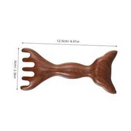 Baluue Scalp Scratcher Wooden Guasha Combs Manual Hair Massager Hair Detangler Ergonomic Design Brush