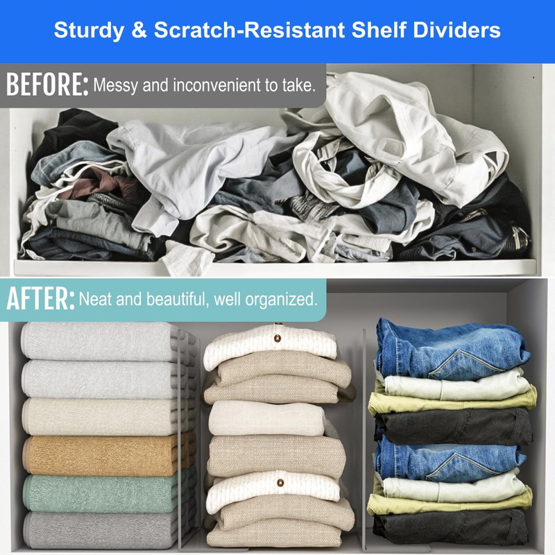 OKPOW Shelf Dividers Closet Organizer - 12" Tall X 9"