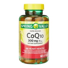 Spring Valley CoQ10 300 mg, Rapid-Release Softgels for Heart Health, 60 Count
