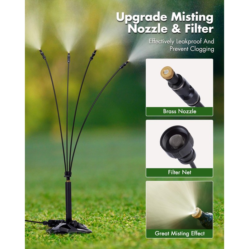 Rafow Standing Misters for Outside Patio Portable Misting System for