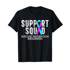 Retro Teal and Purple Ribbon Suicide Prevention Awareness T-Shirt