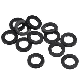 PATIKIL M10 Rubber Flat Washer, 12 Pack 10mm ID 16mm OD 2.5mm Thick Sealing Spacer Gasket Ring for Faucet Pipe Water Hose Fastener Bolt, Black