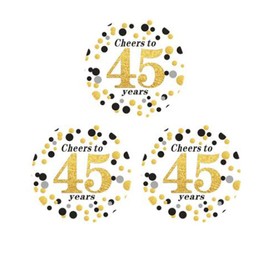 50 Count 2" Round Cheers to 45 Years - 45th Birthday Party Favor Stickers 45th Birthday or Anniversary Stickers