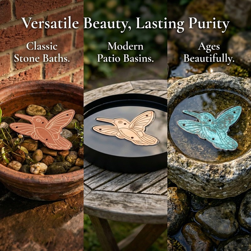 WAEKIYTL 99.99% Pure Copper Bird Bath Disk, 0.6mm Reinforced Triple-Point