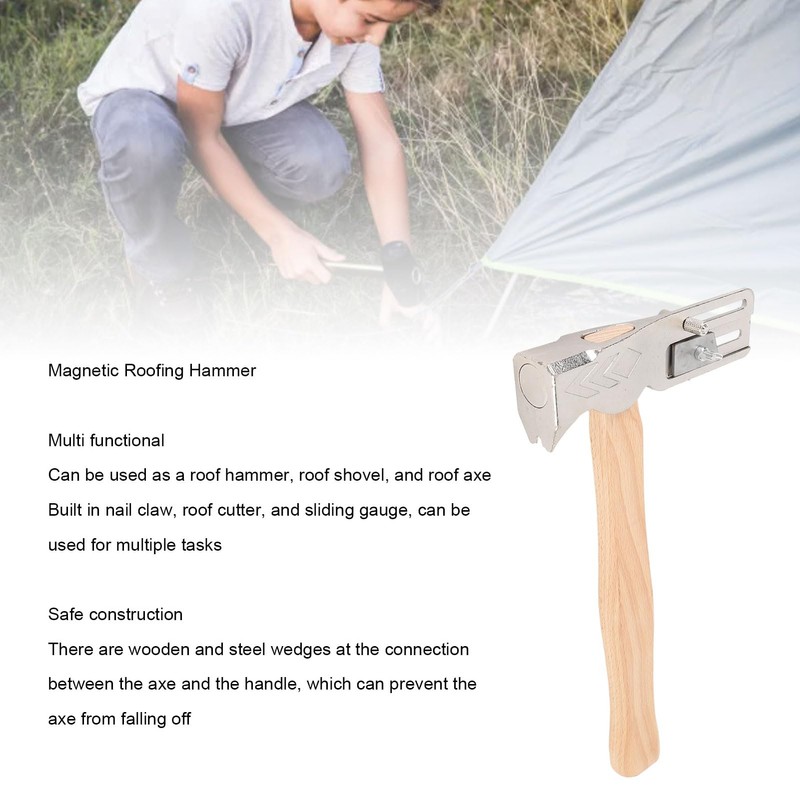 Roofing Hammer, Magnetic Roofing Tools Hatchet, Magnet Faced Roofing Hatchet