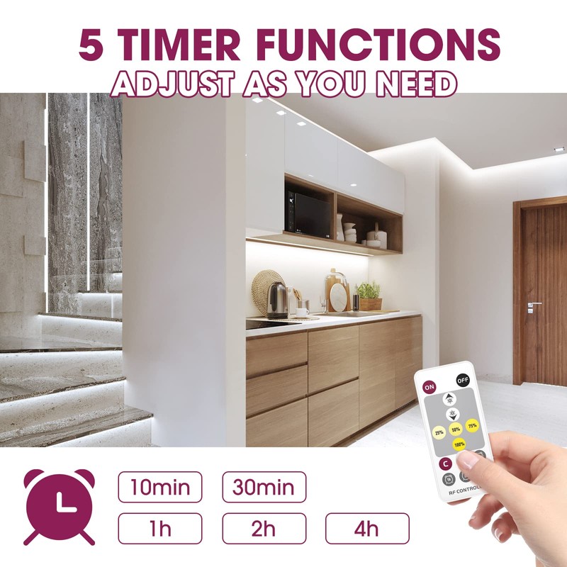 EMITEVER LED Strip Light, Cool White 5000K 16.4ft,24V DC COB