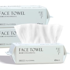 [millarouge] Cleansing Towel, Disposable Towel, Paper Towel, 100% Cotton, For Sensitive Skin, Wet & Dry Use, Face Towel, Cleansing, Makeup Remover, Cleansing, Rough Skin Protection, CICIBELLA Shishivera Facial Towel, Travel, Thick Towel (180 Sheets (60 S