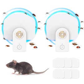 No Brand 2 White Flying Insect Trap Ultrasonic Pest Repeller