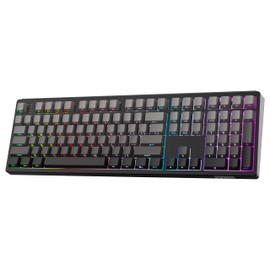 EPOMAKER TH108 Full Size Mechanical Keyboard, Wireless Gaming Keyboard with 8000mAh Battery, Creamy Gasket, 108 Keys, Hot Swap, Custom Driver, RGB Backlight (Black, Sea Salt Silent)