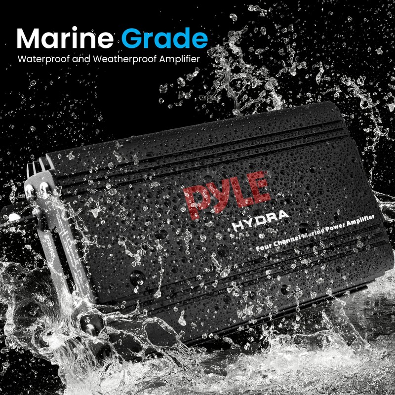 Pyle 800W 4-Channel Hydra Marine Micro Amplifier - Waterproof -