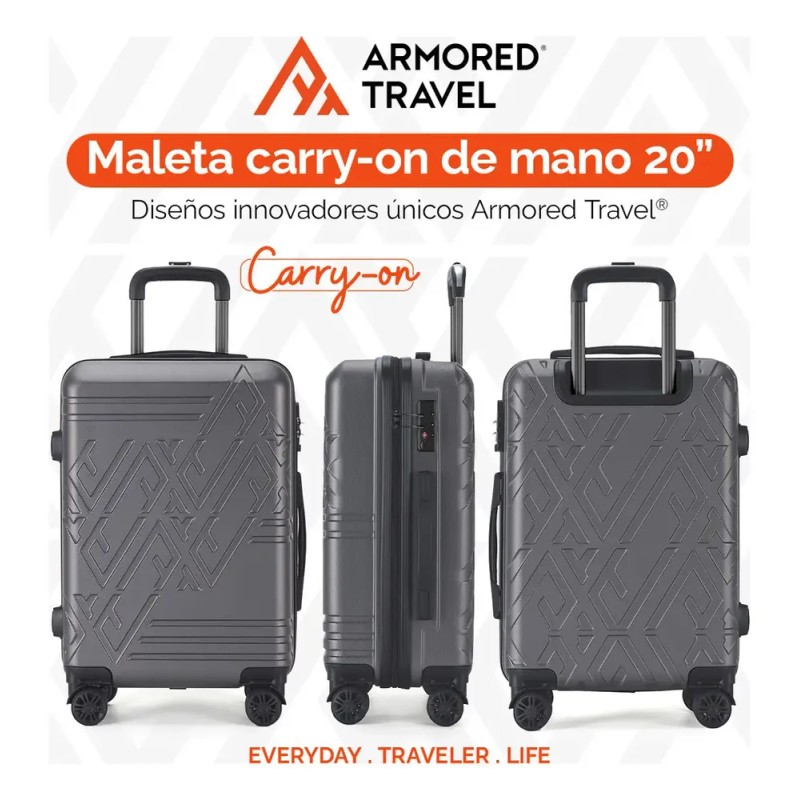 Maleta De Viaje Rígida Carry On De Mano Cabina Gris