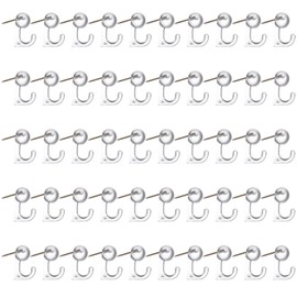 DERAYEE 50 Pcs Thumb Tacks Push Pins Wall Hanging Book Tacks Pins Iron Fastening Nail Hooks for File Card Album Scrapbooking Decoration (Clear)