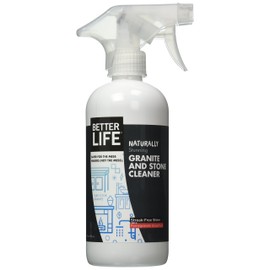 Better Life Granite Cleaner and Polish - Stone Countertop Cleaner for Marble, Quartz, Slate, Concrete Surfaces or Floors - Streak-Free Granite Stain Remover - 16oz Pomegranate & Grapefruit