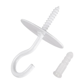 MECCANIXITY Ceiling Hooks Wall Mounted 40x66mm Iron for Hanging Chandeliers Plants (White, Pack of 4)