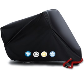 DEVIENG Motorcycle Cover, All Season Universal Waterproof Outdoor Sun Snow Dust Protection Covers with Lockholes, Fits for Motor Cycle Scooter Electric Bike (96.5 inch)