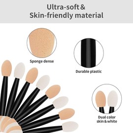 Disposable Eyeshadow Brush Black, 60 PCS Eyeshadow Applicators,Sponge Eye Shadow Brush,Disposable Dual Sides Eye Shadow Sponge,Eye Makeup Applicators