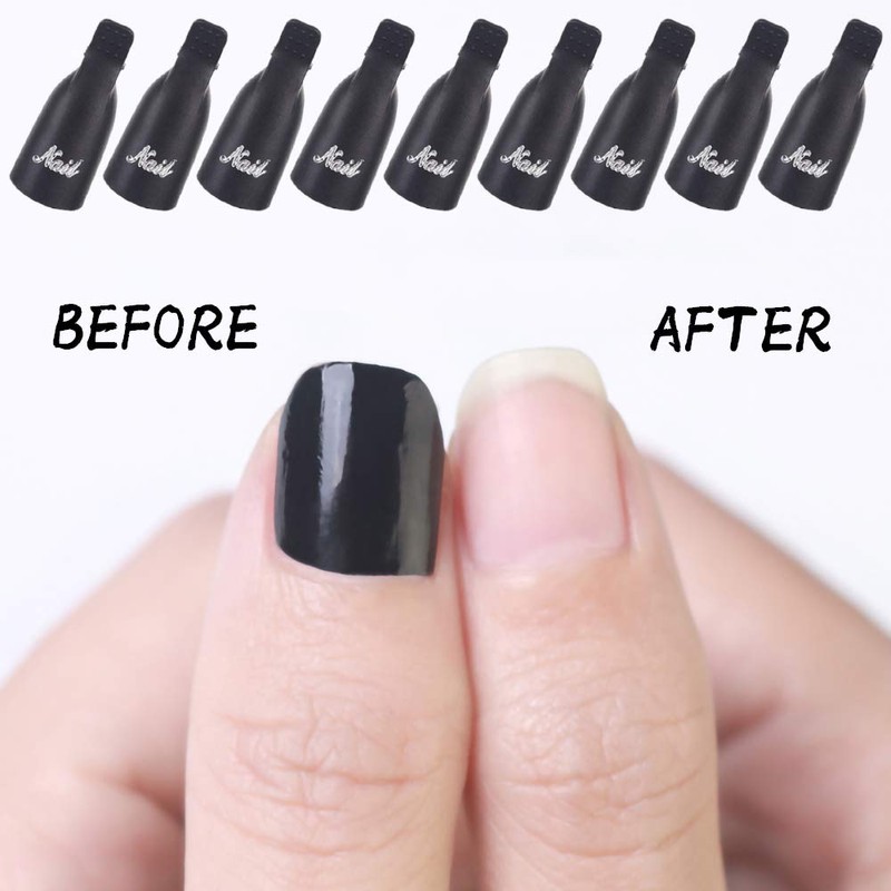 HiMo 10PC Plastic Acrylic Nail Art Soak Off Cap Clip