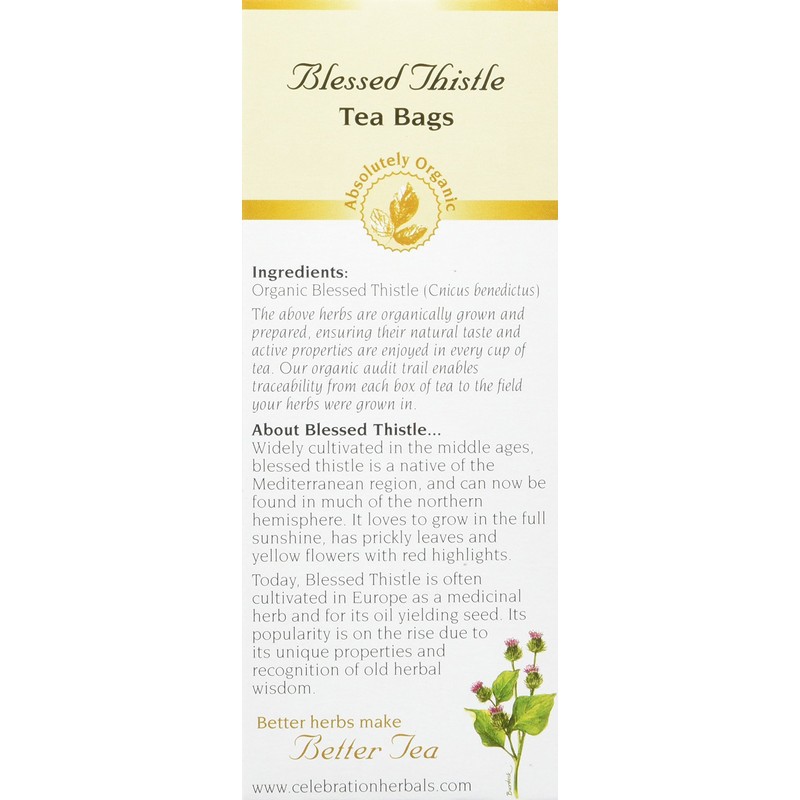 Celebration Herbals Blessed Thistle Tea Organic 24 Tea Bag, 28Gm