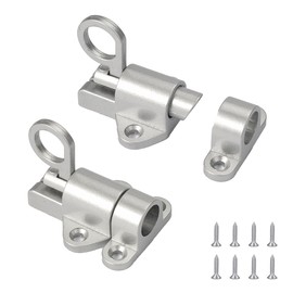 Automatic Locking Door Bolt, Automatic Spring Lock with Screws, Automatic Door Latch, Spring Latch Lock Made of Aluminium Alloy for Wooden Doors, Windows, Cabinet Doors (Silver)