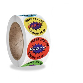 Thank You for Coming to My Party Stickers Roll All-Purpose Labels for Gifts Cards Bags Box Envelopes Seals 500 Pieces TKFCTMP01