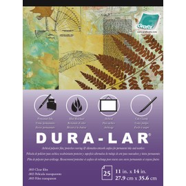 Grafix Dura-Lar 0.003" Film, Ultra Clear, Glossy 11"x14" Sheet, Mylar/Acetate Alternative for, Blank Stencils and Templates, Protection, Transparencies, Windows, Arts and Crafts, Pad of 25 Sheets