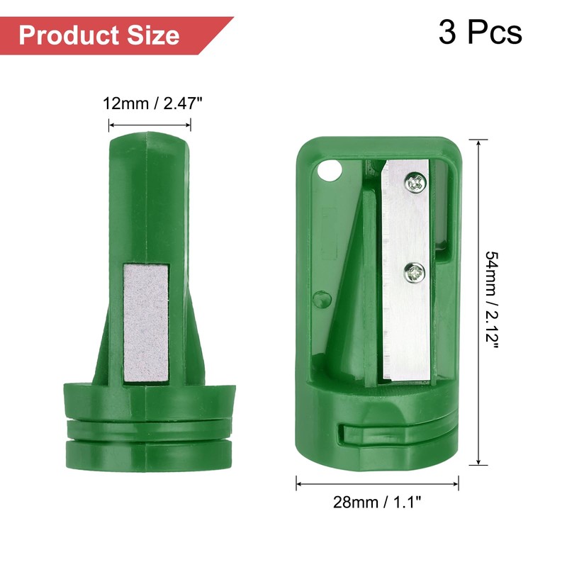 QUARKZMAN Pack of 3 Carpenters Pencil Sharpener Carpenter's Pencil Sharpener