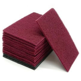 6" x 9" Gray & Maroon General Purpose Scuff Pads, 14 Pack Automotive Scratch Brite Pads for Sanding, Paint Prep, Restoration Tear-Resistant, Durable Non-Woven Abrasive Pads
