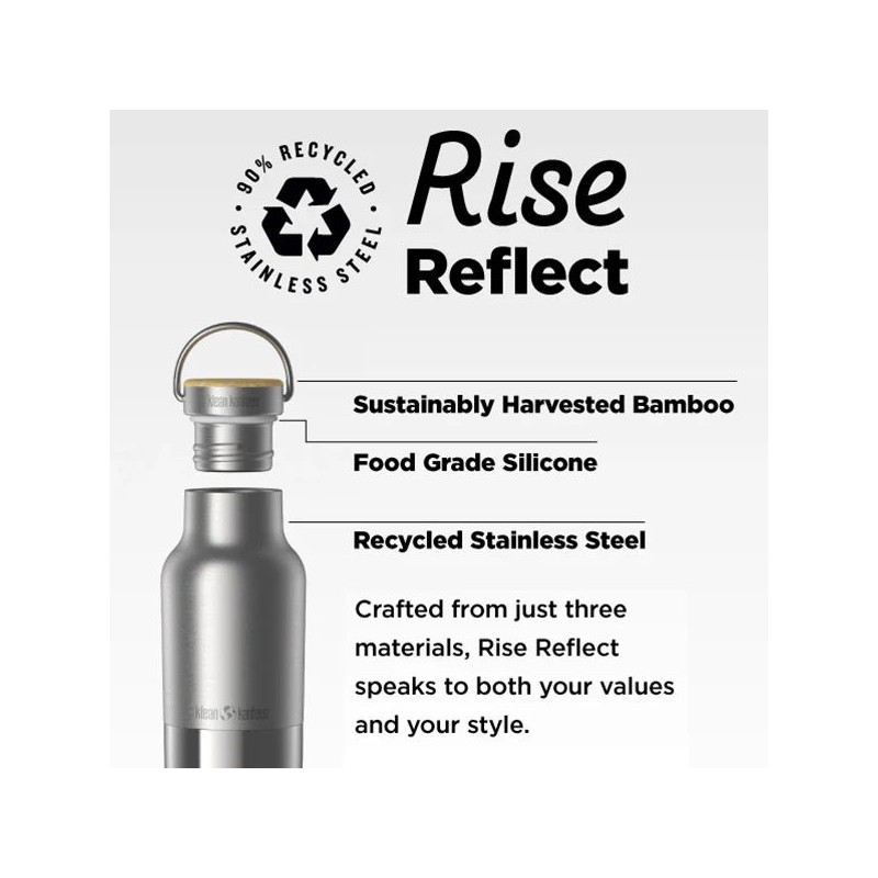 Klean Kanteen 20oz (592ml) Insulated Rise Reflect Bottle with Stainless