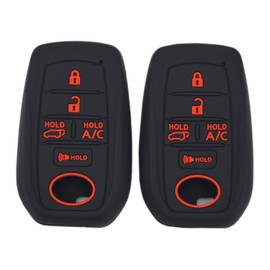 Silicone Key Fob Cover Protector for Toyota RAV4 Prime Bz4X 8990H-42B00 8990H-42520 2022 to 2025 5 Buttons Key with AC & Hatch Buttons