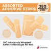 Dealmed Adhesive Bandage Assorted Variety Pack (560 Count) Sterile Breathable