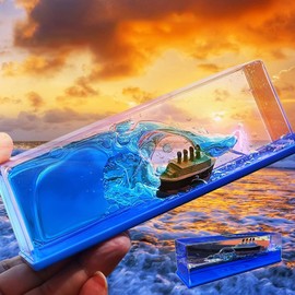 PTAEXCEL Unsinkable Boat in a Box, Cruise Ship Fluid Drift Bottle, Unsinkable Cruise Ship Toy, Cruise Ship Fluid Drift Model Decoration, Home Decoration Toys Gift. (Black)