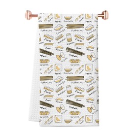WCGXKO Pasta Themed Gift Italian Cooking Kitchen Towel Pasta Lovers Gift Italian Food Cook Gift (Pasta Towel CA)
