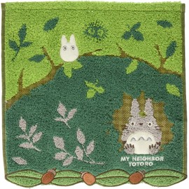 Marushin Ghibli Mini Hand Towel, My Neighbor Totoro, 100% Cotton, Character Goods, Small Gift, Present, Birthday, Mother's Day, Forest Tunnel, 1005039300