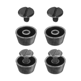 sourcing map 4set Flat Head Stud Spike 12mm Metal Purse Feet Handbag Nail Head Stud Flat Buckle Button Cap Cone Rivets Bucket Spike Tool Set for DIY Leather Craft, Gun Color