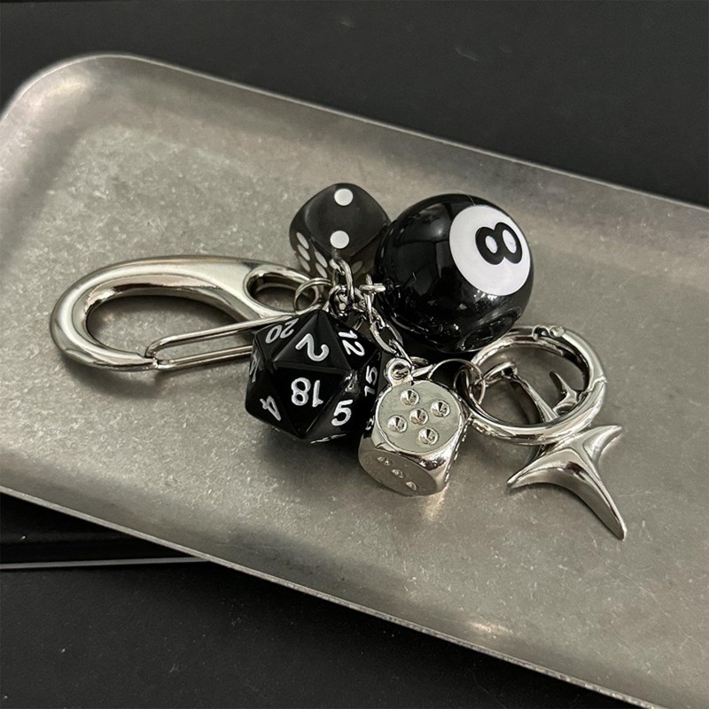 Y2K Retro Magic 8 Ball Keychain Purse Bag Charms Cool