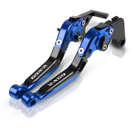 R QIANKONG Motorcycle CNC Adjustable Folding Extendable Brake Clutch Levers Compatible with GSX-R1000 GSXR 1000 2009-2019 GSX-R600 GSXR 600 GSX-R750 GSXR 750 2011-2019(Blue)