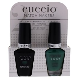 Cuccio Colour Match Makers Set - Jakarta Jade for Women - 2 Pc 0.44oz Veneer Soak Of Gel Nail Polish, 0.43oz Colour Nail Polish