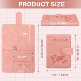 TDUNSYA PU Leather Passport Cover, Leather Passport Cover, Passport Holder for Men and Women, Passport Case, Passport Wallet, for Passport, Business Cards, Travel Documents, Pink, 1, 1, Casual