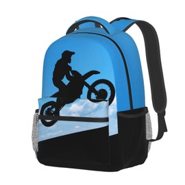 Keiutexe Dirt Bike Motorbike Motocross Backpack With Adjustable Padded Shoulder Straps 17 Inch Daypacks For College Travel